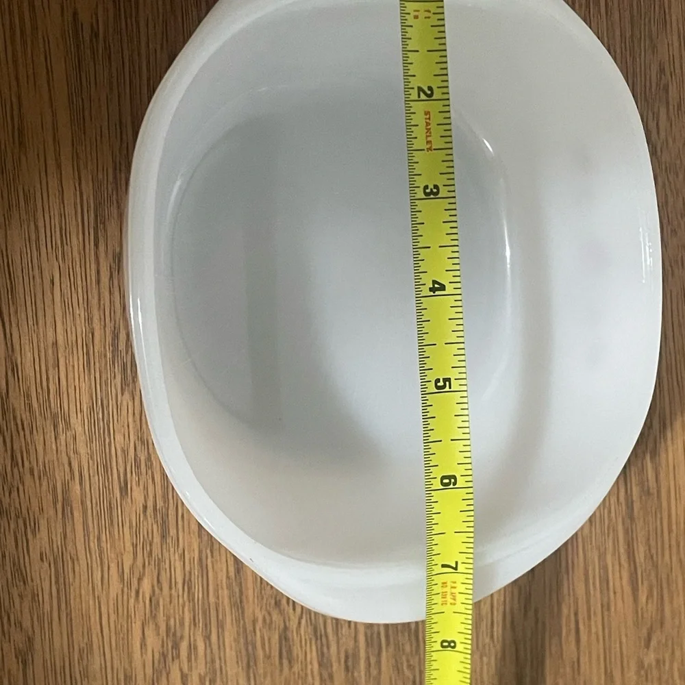Vintage Pyr-O-Rey 8 Inch Casserole Baking Dish By Vitrocrisa Milk Glass Flowers